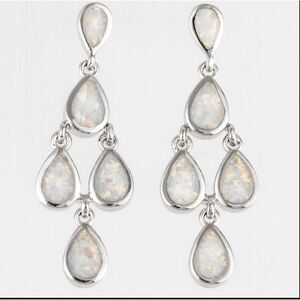Fire Opal Chandelier Earrings